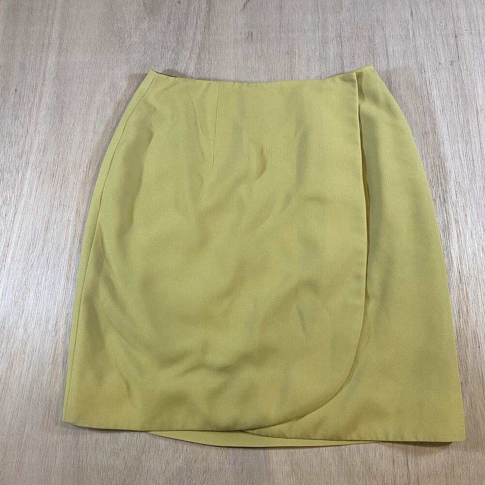 Pure Pinkerton Vintage 90’s Y2K Mini Skirt in Chartreuse Tulip Wrap Skirt